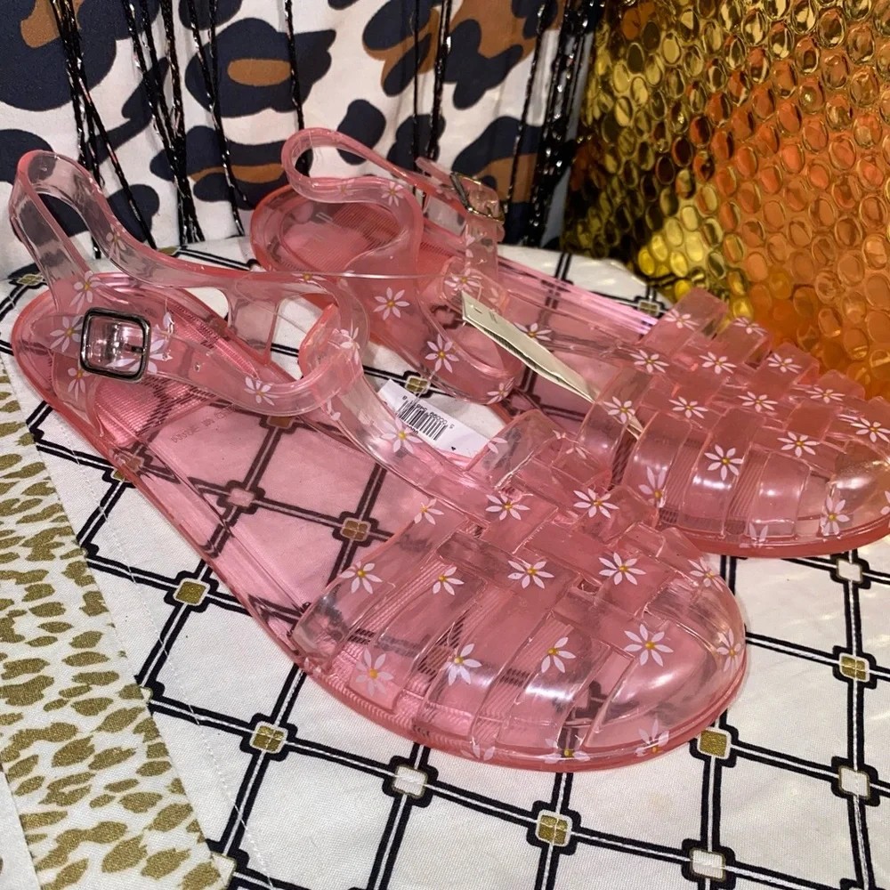 GIRLS GAP PINK DAISY JELLY SANDALS